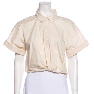 FRAME short sleeve crop top beige